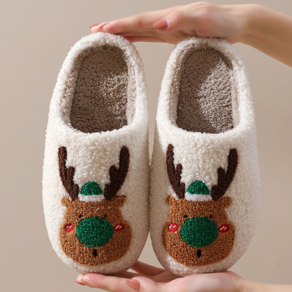 Christmas Slippers Cute Reindeer Comfortable Slippers
