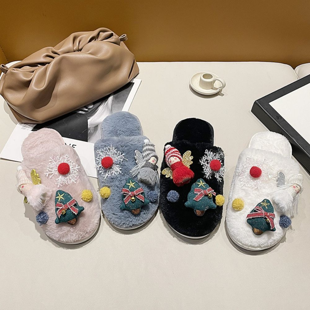 Christmas Slippers Christmas Tree Angel Comfortable Slippers
