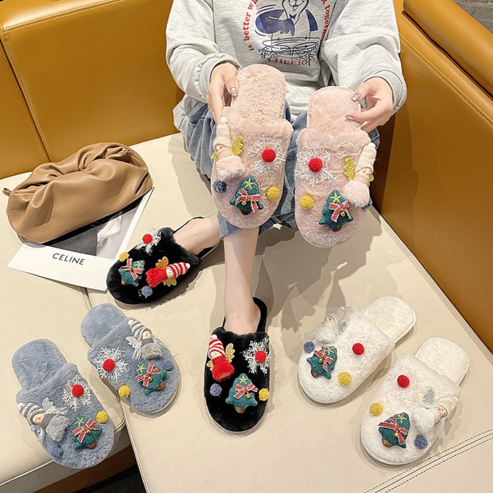 Christmas Slippers Christmas Tree Angel Comfortable Slippers