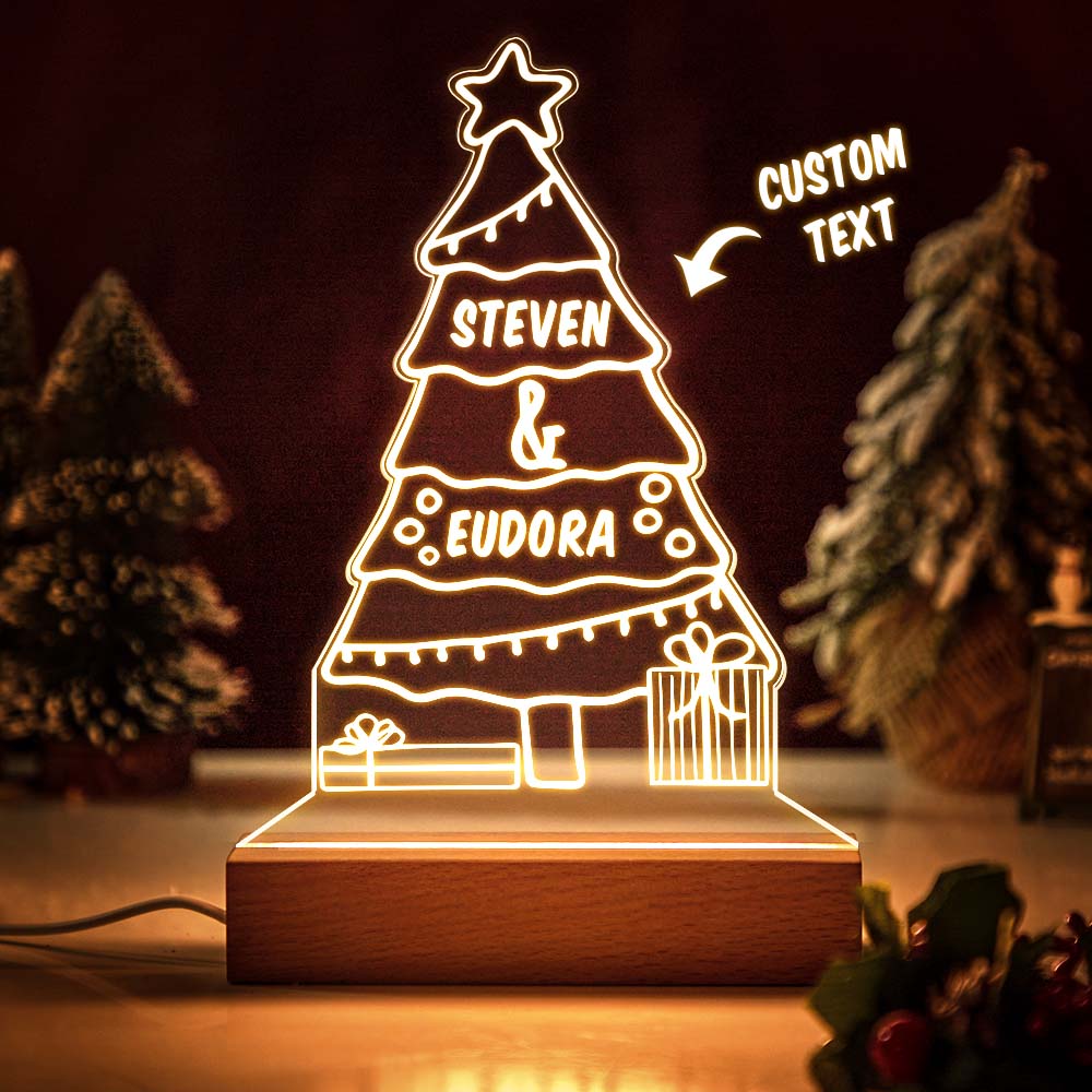 Custom Name Acrylic Light Christmas Gifts for Friends LED Night Light Bedroom Decoration for Girlfriend