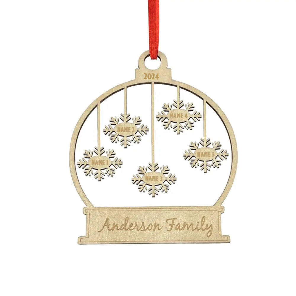 Custom Engraved Name Christmas Ornament Personalized Wooden Family Ornament Christmas Tree Decoration