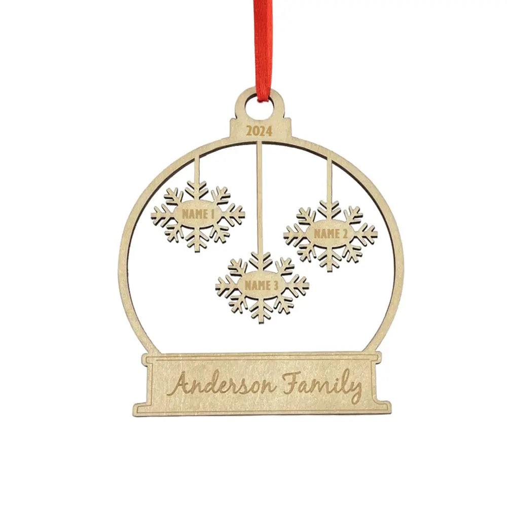 Custom Engraved Name Christmas Ornament Personalized Wooden Family Ornament Christmas Tree Decoration
