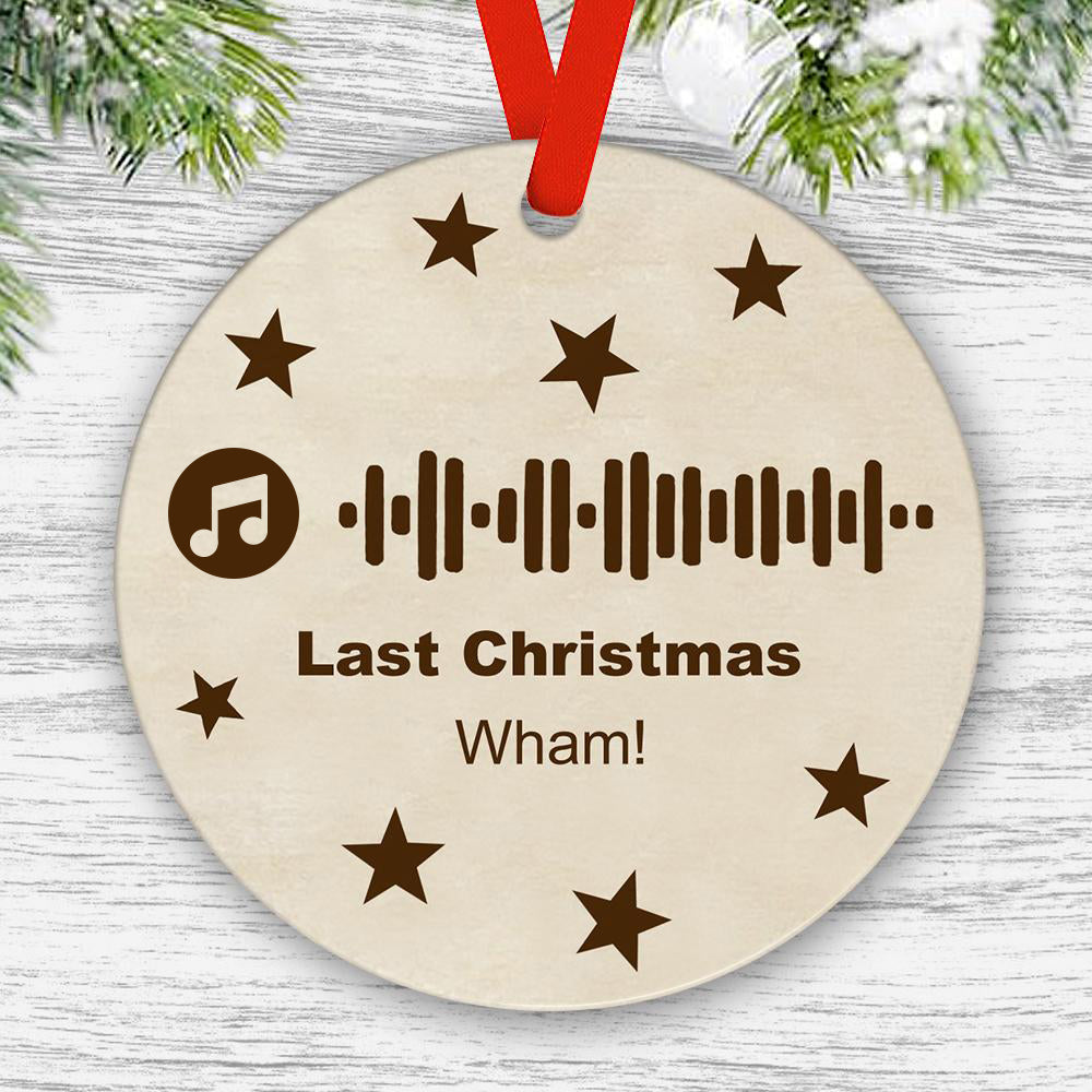 Custom Engraved Ornament Music Code Christmas Gift