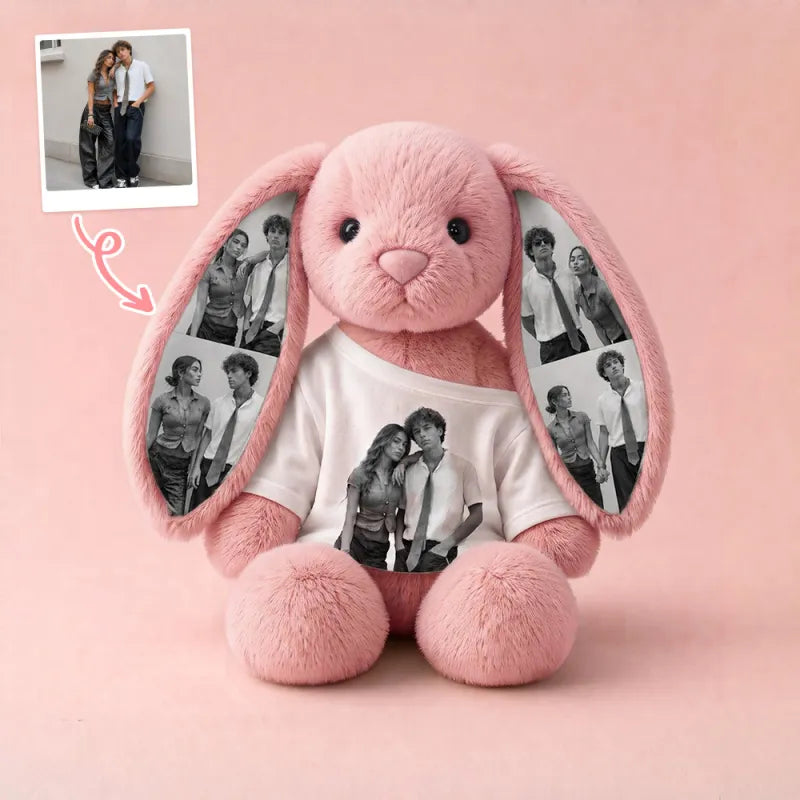 Bonito peluche de conejito con camiseta extraíble, muñeco de conejo de peluche suave, tierno recuerdo para niños y adultos