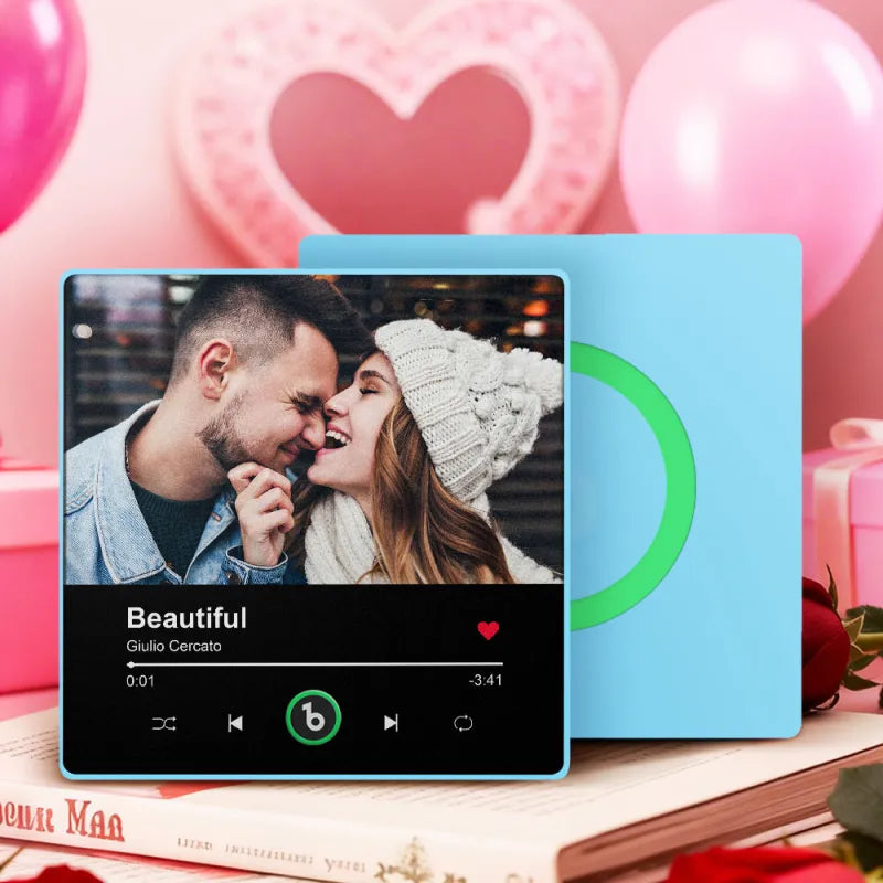 FridgeBeats Framed 4.0 Personalized Music Fridge Magnet with Photo Playable Song Keepsake Gift Valentines Gift for Lover