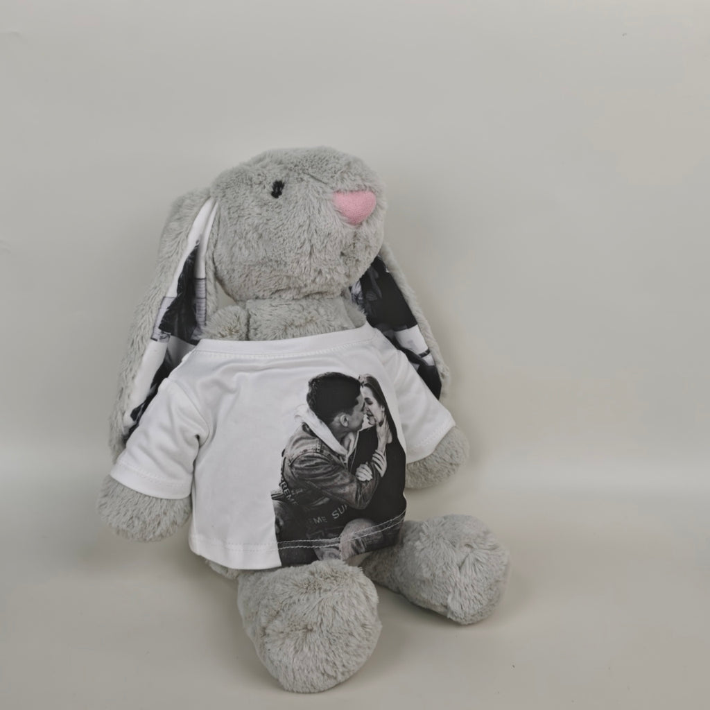 Bonito peluche de conejito con camiseta extraíble, muñeco de conejo de peluche suave, tierno recuerdo para niños y adultos