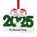 Custom Family Name & Year Snowman Ornament – Personalized Christmas Tree Decoration