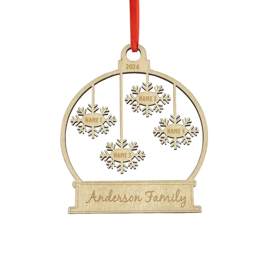 Custom Engraved Name Christmas Ornament Personalized Wooden Family Ornament Christmas Tree Decoration