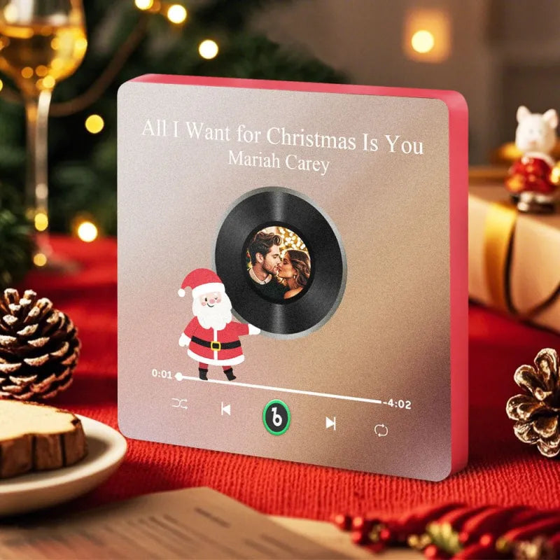 FridgeBeats Frameless 4.0 Custom Photo Music Fridge Magnet Colorful Santa Claus Fridge Magnet Music That Can Be Played Christmas Gift