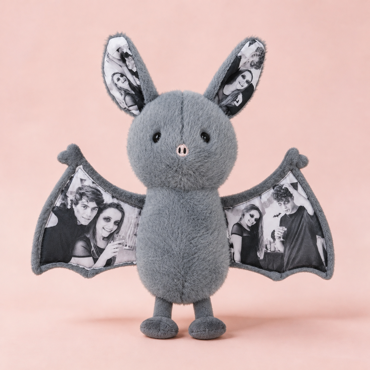 Peluche de murciélago con foto personalizada, regalo de Halloween personalizado para parejas