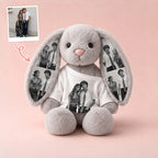 Bonito peluche de conejito con camiseta extraíble, muñeco de conejo de peluche suave, tierno recuerdo para niños y adultos