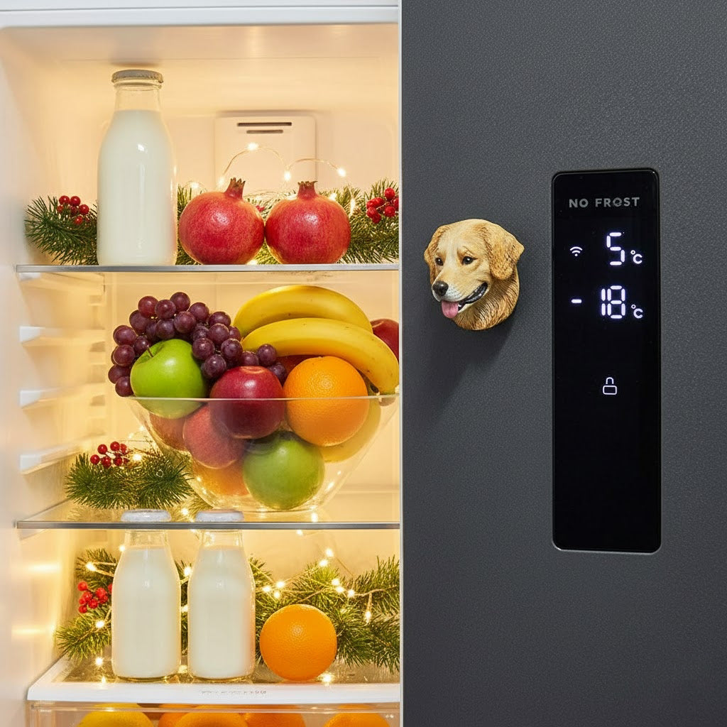 Custom Photo 3D Plaster Pet Portrait Refrigerator Magnet Christmas Gift for Pet Lovers