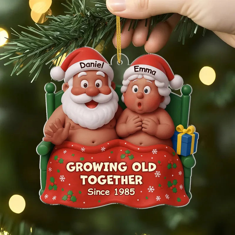 Custom Funny Wooden Christmas Ornament Personalized Couple Anniversary Wedding Gift for Husband and Wife Cozy Xmas With You