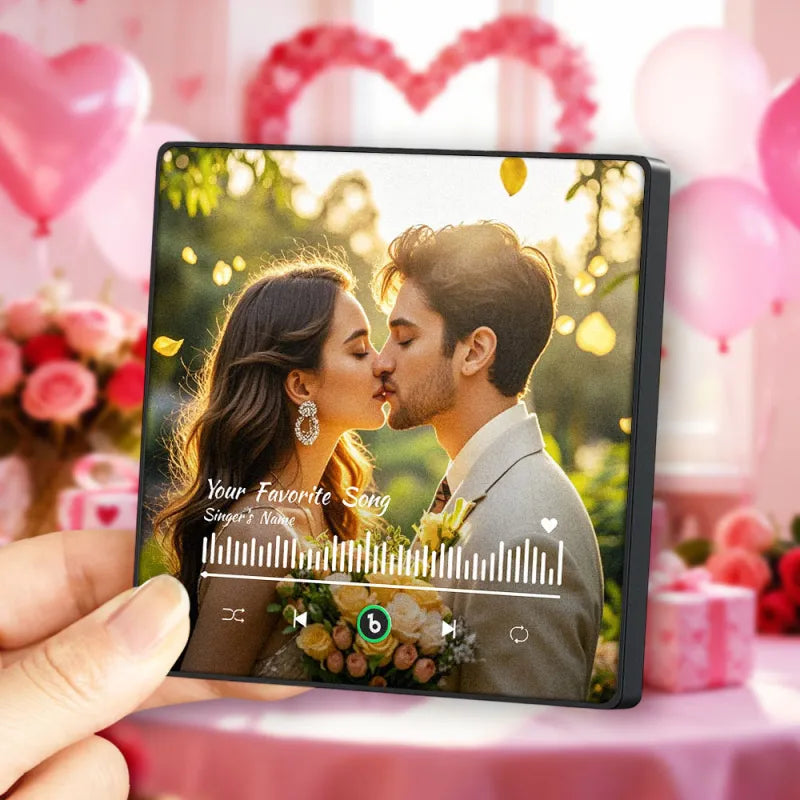 FridgeBeats Framed 4.0 Personalized Your Favorite Song Fridge Magnet Custom Fridge Magnet With Music and Photo Valentines Gift