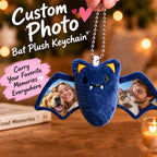 Llavero de peluche de murciélago con foto personalizada Adorno para bolsa de Navidad con foto personalizada