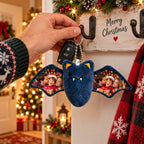 Llavero de peluche de murciélago con foto personalizada Adorno para bolsa de Navidad con foto personalizada