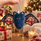 Llavero de peluche de murciélago con foto personalizada Adorno para bolsa de Navidad con foto personalizada