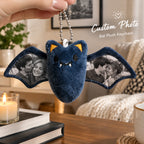 Llavero de peluche de murciélago con foto personalizada Adorno para bolsa de Navidad con foto personalizada